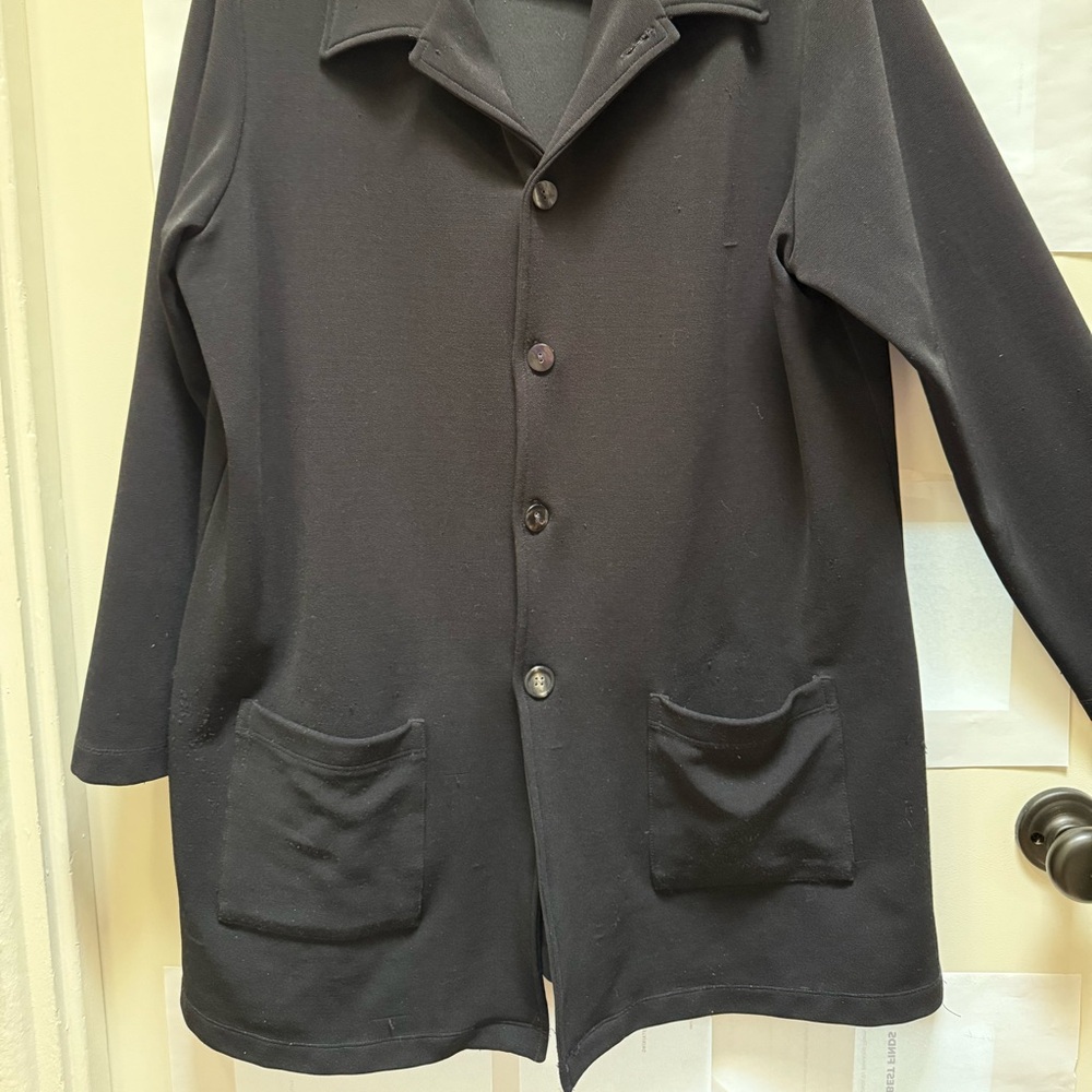 Chico's Classic Black Long Jacket size 3 (L-XL)